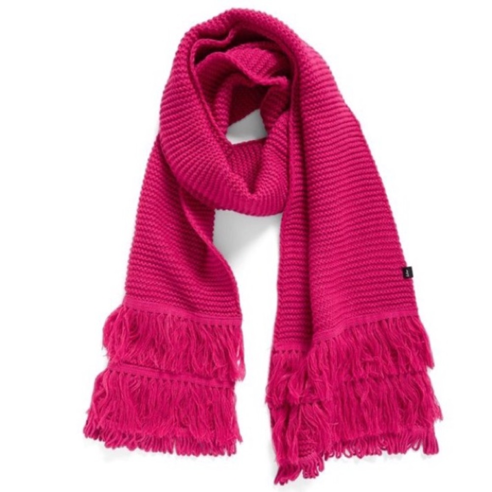 Hot Pink Fringe Scarf by Echo